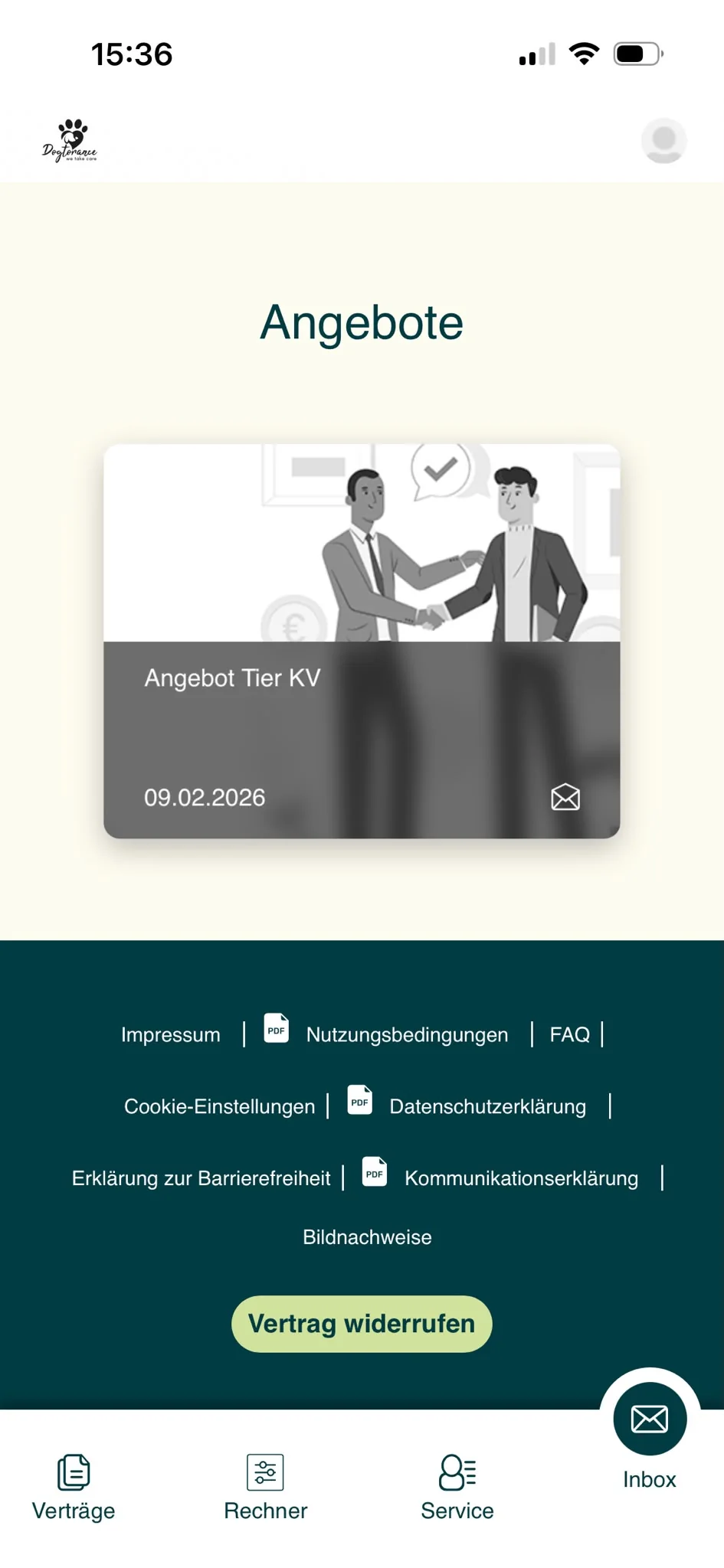 Angebote in der Dogtorance App
